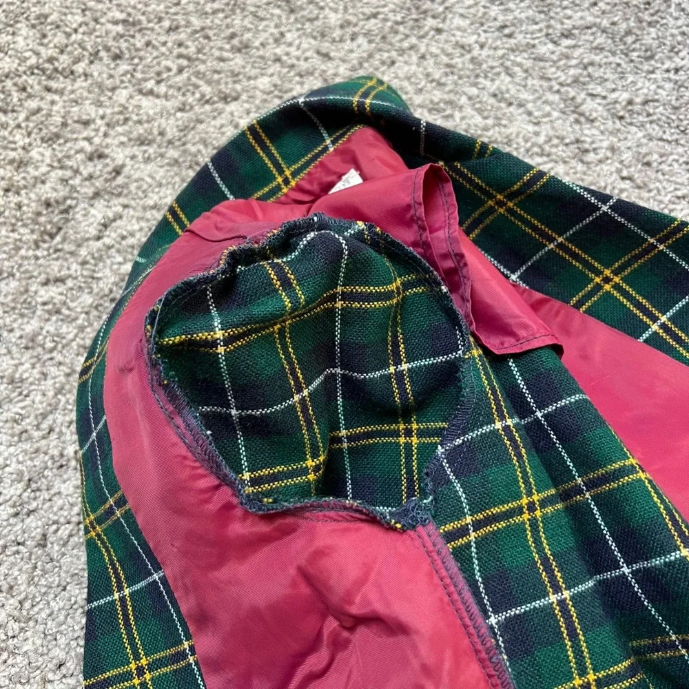 Vintage Good Lad Lord & Taylor Tartan Plaid Blazer Jacket Green Kid's Youth Sz 7